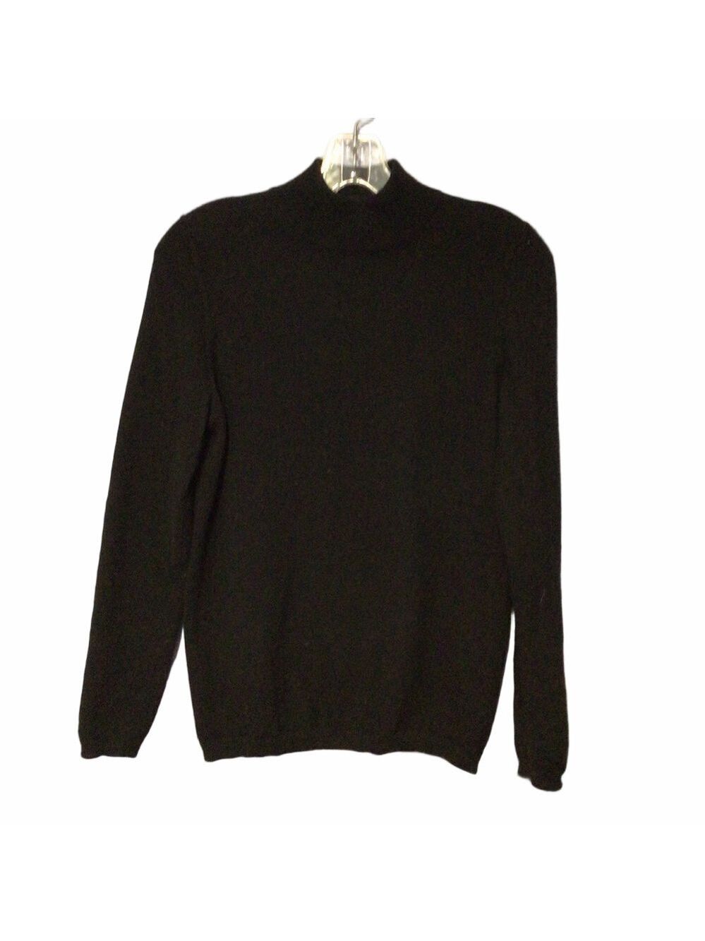 Neiman Marcus 100% Cashmere Black Mock Neck Sweater small